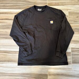 Carhartt Men's Black and Grey Long Sleeve T-shirt